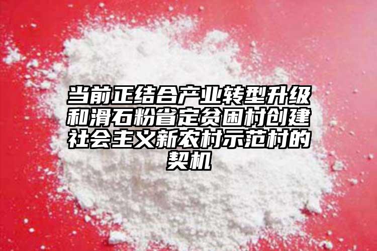 當(dāng)前正結(jié)合產(chǎn)業(yè)轉(zhuǎn)型升級和滑石粉省定貧困村創(chuàng)建社會(huì)主義新農(nóng)村示范村的契機(jī)
