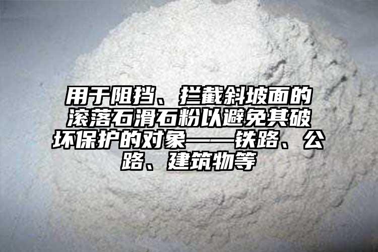 用于阻擋、攔截斜坡面的滾落石滑石粉以避免其破壞保護(hù)的對(duì)象——鐵路、公路、建筑物等