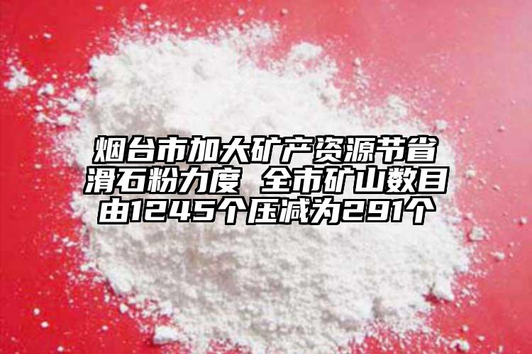 煙臺市加大礦產(chǎn)資源節(jié)省滑石粉力度 全市礦山數(shù)目由1245個(gè)壓減為291個(gè)