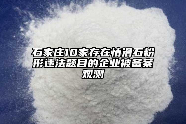 石家莊10家存在情滑石粉形違法題目的企業(yè)被備案觀(guān)測(cè)