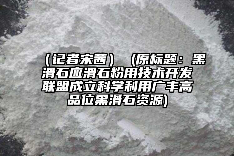 （記者宋茜） (原標(biāo)題：黑滑石應(yīng)滑石粉用技術(shù)開(kāi)發(fā)聯(lián)盟成立科學(xué)利用廣豐高品位黑滑石資源)